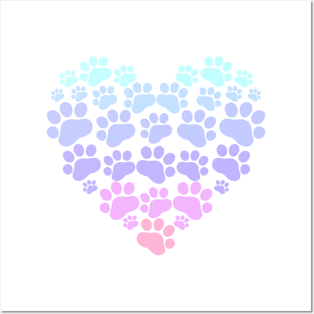 Pastel Paw Heart Wall Art by LivMyers